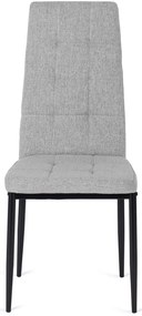 Zestaw Stół Prostokątny Rozkładany CLARK 120-160 cm Dąb Artisan/Czarny i 6 Krzeseł Tapicerowanych TEX Szarych