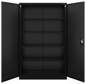 Szafa biurowa metalowa na dokumenty czarna JAN II, 1150 x 1850 x 400 mm