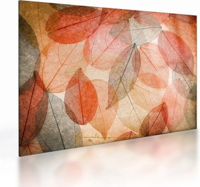 Obraz na szkle malowanych jesiennych liści (70x50 cm)