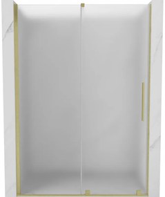 Mexen Velar drzwi prysznicowe rozsuwane 140 cm, szron, złote szczotkowane - 871-140-000-31-55