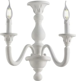 Lucca Shabby White Wooden Wall Lamp 2 Lights .35 P.21 BL271-AP2-BCO