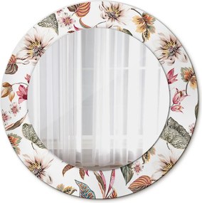Lustro z nadrukiem dekoracyjne okrągłe Vintage kwiaty