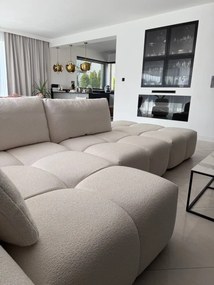 Narożnik sofa modułowa narożna Morano tkanina Manza boucle jasny beż