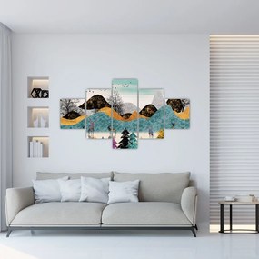 Obraz graficzny z jeleniem (125x70 cm)