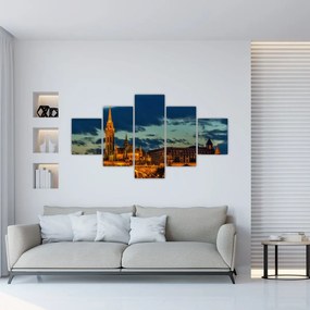 Obraz oświetlonego budynku (125x70 cm)