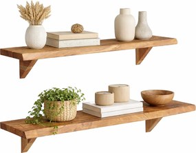 Zestaw drewnianych półek ściennych D6-W76