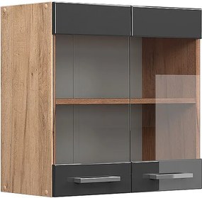 Szklana szafka kuchenna antracyt wysoki połysk 60x31x60 r-line