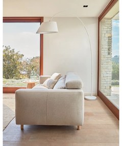Biała lampa stojąca z tekstylnym kloszem (wysokość 189 cm) May – Kave Home