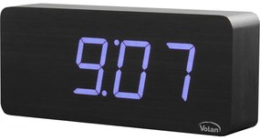 Duży zegar elektroniczny budzik led drewniany cyfrowy stojący termometr dat