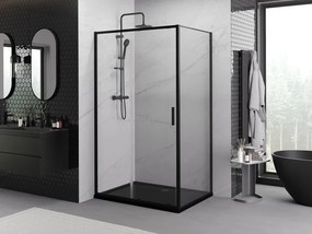 Mexen Exo kabina prysznicowa rozsuwana 110 x 80 cm, transparent, czarna - 8151-110-080-70-00
