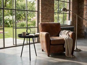 Ogródkowy stolik pomocniczy SIRVON metalowy 50x70 cm, czarny