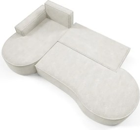 Narożnik MOLLY Lewostronny z funkcją spania, wolnostojący tkanina ABRIAMO 04 Biały