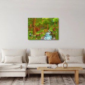 Dziecięcy obraz na szkle ze zwierzątkami (70x50 cm)