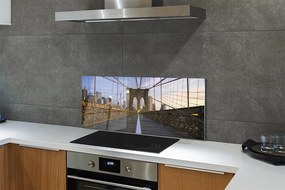 Szkło do Kuchni na Ścianę Skyline o Zachodzie Słońca