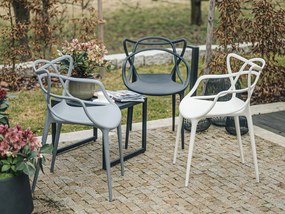 Zestaw 4 białych krzeseł plastikowych KATO