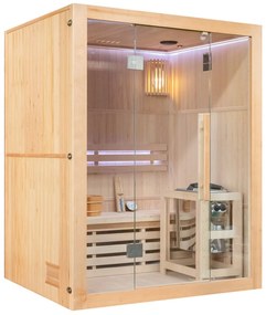 Sauna fińska wewnętrzna wysokotemperaturowa z piecem HARVIA 4,5KW z kamieniami 3-4 osobowa 150x120 CM
