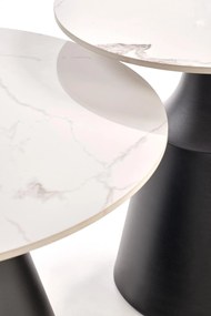 Zestaw 2 ław spiek biały marmur/ czarny 70/43 50/48 MAGNETA