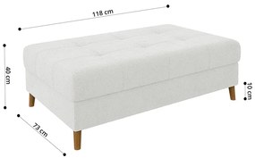 Biały podnóżek z materiału bouclé Ariella – Ropez