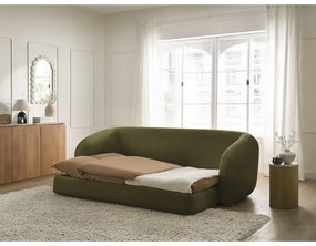 Zielona rozkładana sofa z tkaniny szenilowej 228 cm Neyo – Bobochic Paris