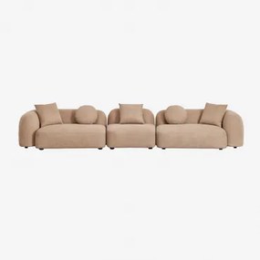 Modułowa Sofa 3-częściowa Z Tkaniny Coco Chenille Gruba Tkanina Szenilowa Latte Brown - Sklum