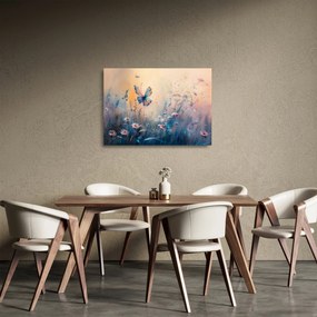 Obraz na szkle - Łąka z motylem II (70x50 cm)