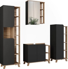 Zestaw mebli łazienkowych sonoma/antracyt 80x35x65 karen