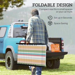 Funkcjonalna Leżanka Outsunny, Składane Łóżko Ogrodowe, 4-stopniowa Regulacja, Stal i Siatka, 189 x 58 x 30 cm, Wielobarwna