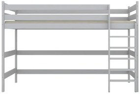 Białe drewniane łóżko jednoosobowe z antresolą - 5 rozmiarów N7-Z21