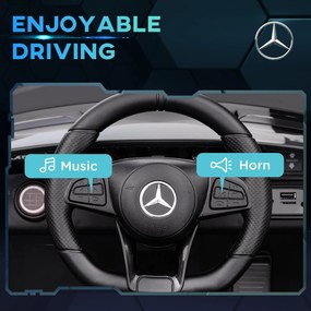 AIYAPLAY Elektryczny samochód dla dzieci Mercedes, 3-5 km/h, pilot, światła i muzyka, Czarny