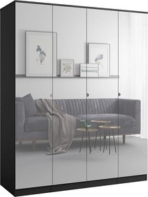 Szafa uchylna z lustrem Monza 4D 160 Czarna