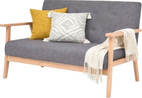 2-osobowa ciemnoszara sofa retro E4-W00