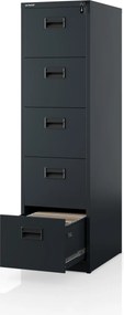 Szafa kartotekowa metalowa z 5 szufladami antracytowa, 460x1625.5x600 mm: SARA V5