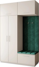 Masseno Garderoba REMA 150/240/60 cm Nowoczesna Szafa do Przedpokoju Kaszmir, MONOLITH 37 (Butelkowa zieleń)