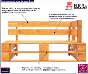 Brązowa ławka ogrodowa z palet - Olefix 3X