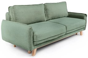 Jasnozielona sztruksowa rozkładana sofa 218 cm Tori – Bonami Selection