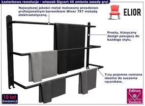 Wieszak Czarny Metalowy Łazienkowy F7-D20