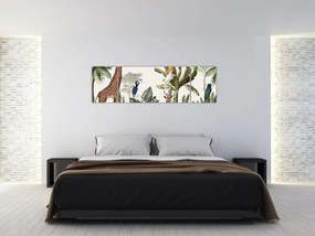 Obraz - Dżungla pełna zwierząt (170x50 cm)