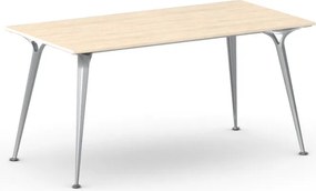 Stół konferencyjny do biura PRIMO ALFA, 160x80 cm, szaro-srebrna podstawa, brzoza