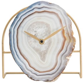 Elegancki zegar z tarczą z wzorem agatu, 20 x 19,5 cm