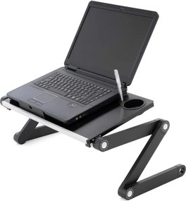 Stolik na laptopa z wentylatorem USB - srebrny czarny