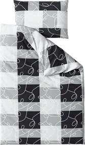 PrzytulneMieszkanie.pl PrzytulneMieszkanie.pl Bawełniana pościel SQUARES BLEND szara Rozmiar pościeli: 70 x 90 cm | 140 x 200 cm