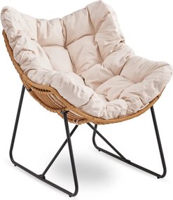 Fotel Wypoczynkowy Ogrodowy FIN na Płozach Beżowy Nowoczesny