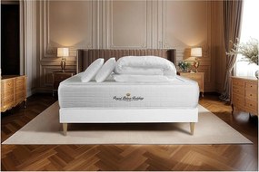 Kompletny zestaw lózka - materac 200x200 cm + Sprezyna skrzyniowa z listwami (w zestawie) + 2 poduszki Koldra - Windsor