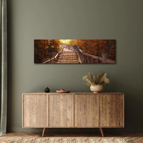 Obraz - Schody w naturze jesienią (170x50 cm)