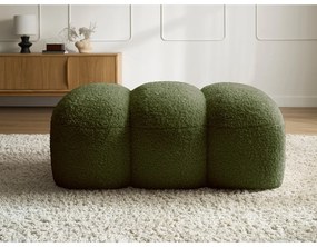 Zielony podnóżek z materiału bouclé Hippolyte – Bobochic Paris