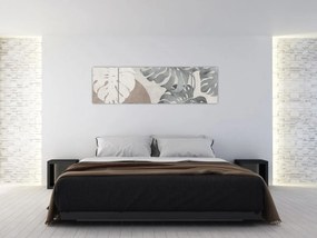 Obraz - Wzór z liśćmi (170x50 cm)