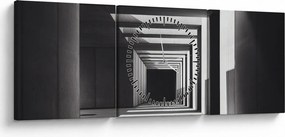 Obraz - Kwadratowy tunel (z zegarem) (90x30 cm)