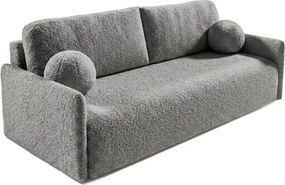 Sofa VENI Rozkładana Dwuosobowa Ciemnoszara Boucle Nowoczesna