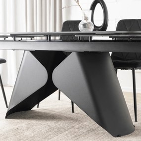 Ceramiczny stół z rozkładanym blatem Verona 160-240 cm, czarny marmur/czarny