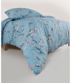 Niebieska pościel jednoosobowa z bawełny renforcé 140x200 cm Blue Floral – Mila Home Luxury